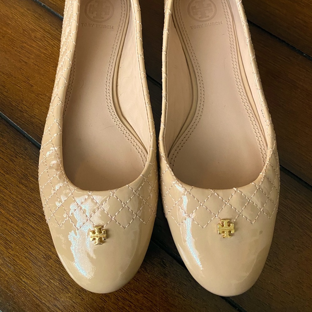 Tory Burch quilted patent flats